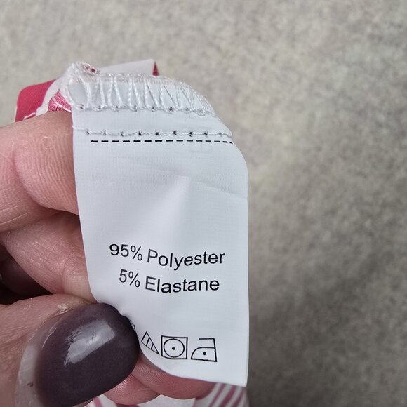 Red & White Striped Blouse With Tie Sleeves Shein Curve 5XL Polyester & Elastane - Picture 4 of 7